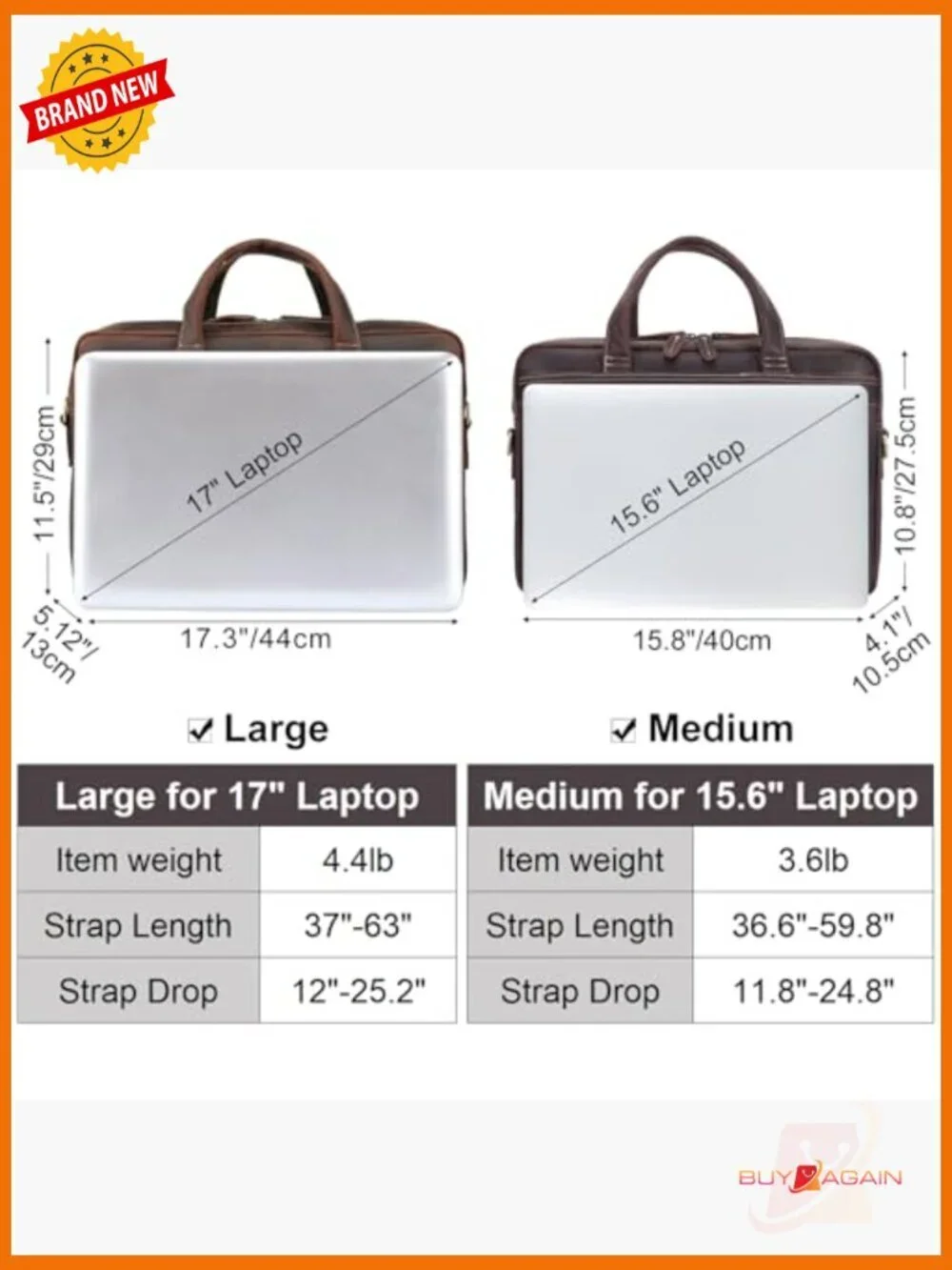 Leather Briefcase 15.6